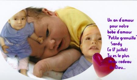 L'invitation des 1 an de Sandy